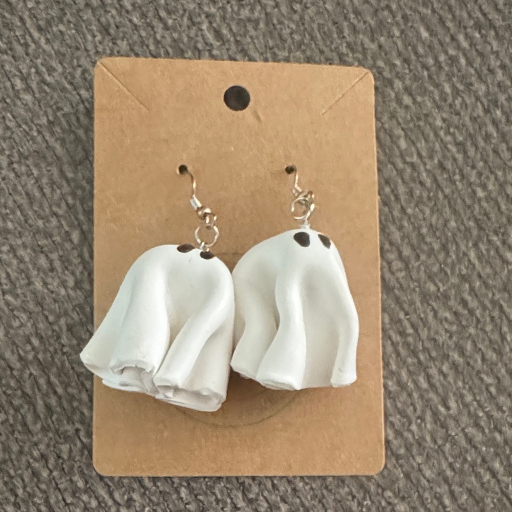 BIG White Ghost Earrings